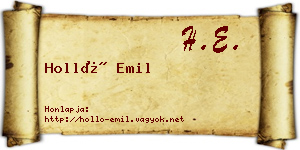 Holló Emil névjegykártya